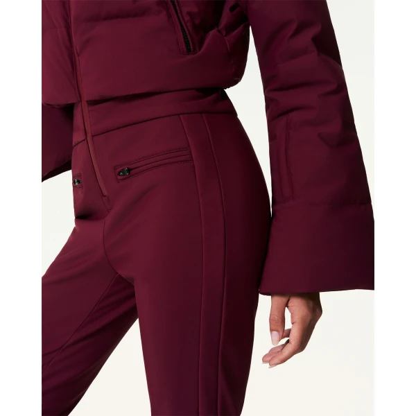 Perfect Moment Polar Flare Down Ski Suit in Wine, view 6 | Jumpsuit | Luxury Shoes 