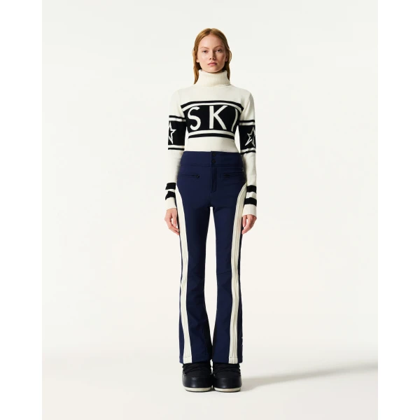 Perfect Moment Racer Ski Pant in Navy, view 2 | Pants | Luxury Shoes 