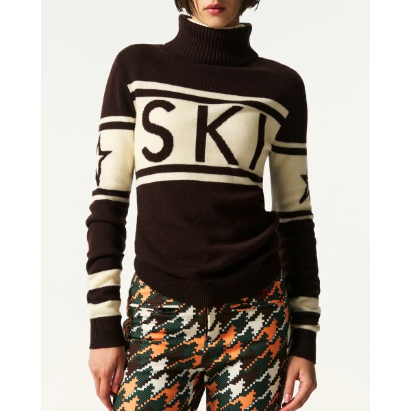 Perfect Moment Schild Merino Wool Sweater in Brown, view 3 | Sweaters | Luxury Shoes 