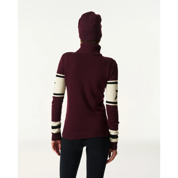 Perfect Moment Schild Merino Wool Sweater in Burgundy, view 4 | Sweaters | Luxury Shoes 