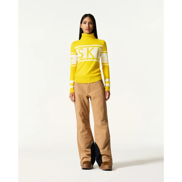 Perfect Moment Schild Merino Wool Sweater in Diamond Yellow, view 2 | Sweaters | Luxury Shoes 