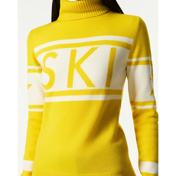 Perfect Moment Schild Merino Wool Sweater in Diamond Yellow, view 4 | Sweaters | Luxury Shoes 