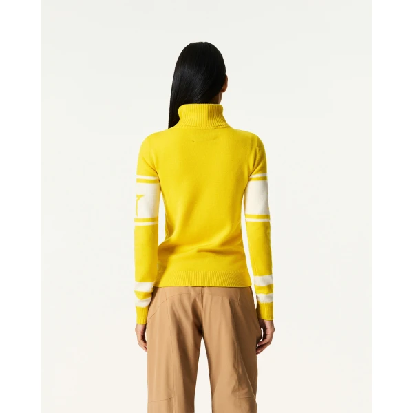 Perfect Moment Schild Merino Wool Sweater in Diamond Yellow, view 5 | Sweaters | Luxury Shoes 