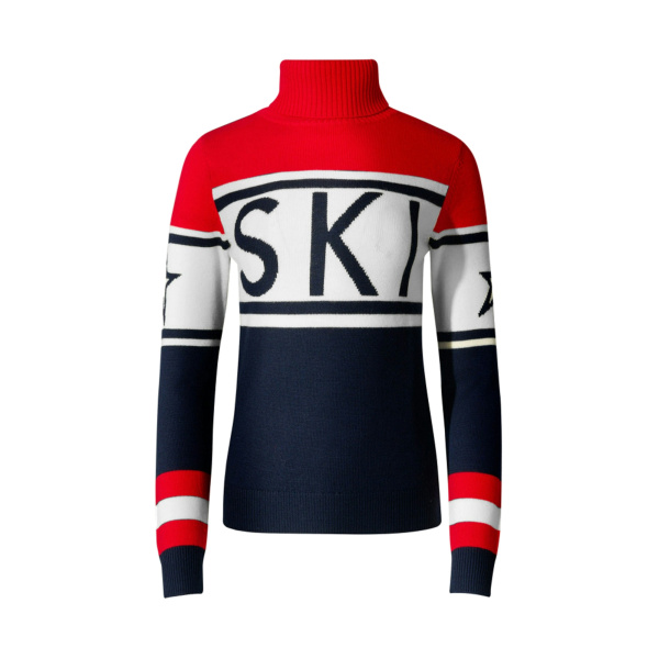 Perfect Moment Schild Merino Wool Sweater in Navy & Red | Sweaters | Luxury Shoes 