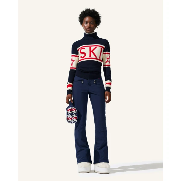 Perfect Moment Schild Merino Wool Sweater in Navy, view 5 | Sweaters | Luxury Shoes 
