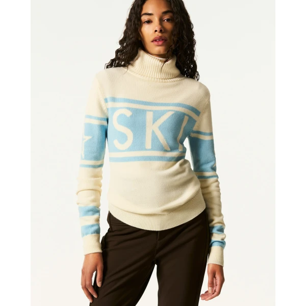 Perfect Moment Schild Merino Wool Sweater in Sky Blue, view 3 | Sweaters | Luxury Shoes 