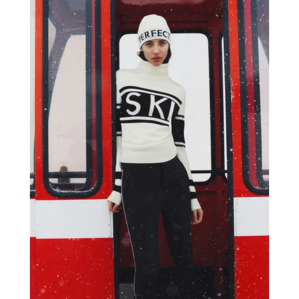 Perfect Moment Schild Merino Wool Sweater in White, view 6 | Sweaters | Luxury Shoes 