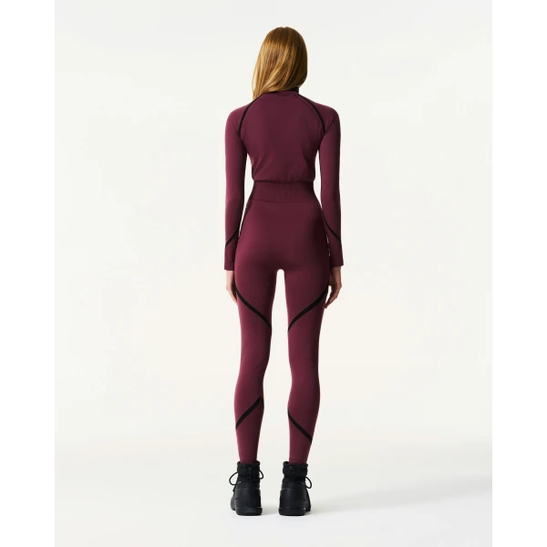 Perfect Moment Seamless Base Layer Jumpsuit in Burgundy, view 3 | Jumpsuit | Luxury Shoes 