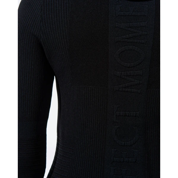 Perfect Moment Seamless Hooded Base Layer Top in Black, view 4 | Long Sleeve | Luxury Shoes 