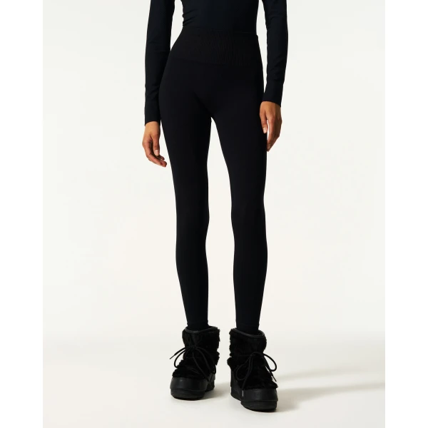 Perfect Moment Seamless Thermal Legging in Black, view 3 | Leggings | Luxury Shoes 