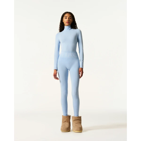 Perfect Moment Seamless Thermal Legging in Bluebird Blue, view 2 | Leggings | Luxury Shoes 
