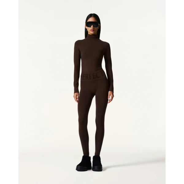 Perfect Moment Seamless Thermal Legging in Brown, view 2 | Leggings | Luxury Shoes 