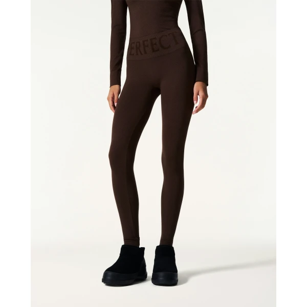 Perfect Moment Seamless Thermal Legging in Brown, view 3 | Leggings | Luxury Shoes 