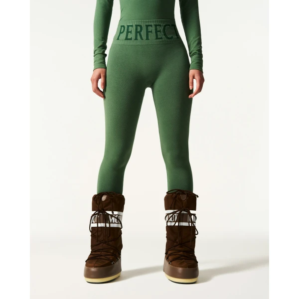 Perfect Moment Seamless Thermal Legging in Dark Green, view 3 | Leggings | Luxury Shoes 