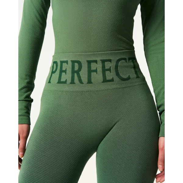 Perfect Moment Seamless Thermal Legging in Dark Green, view 6 | Leggings | Luxury Shoes 