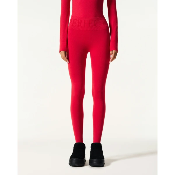 Perfect Moment Seamless Thermal Legging in Red, view 3 | Leggings | Luxury Shoes 