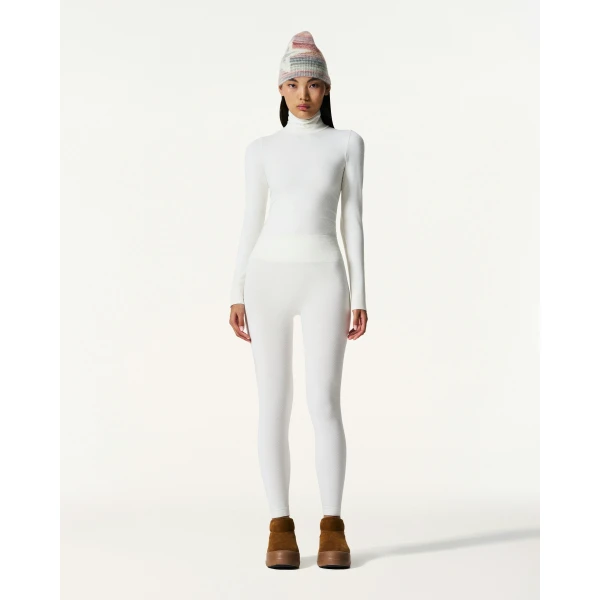 Perfect Moment Seamless Thermal Legging in Snow White, view 2 | Leggings | Luxury Shoes 
