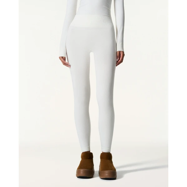 Perfect Moment Seamless Thermal Legging in Snow White, view 3 | Leggings | Luxury Shoes 