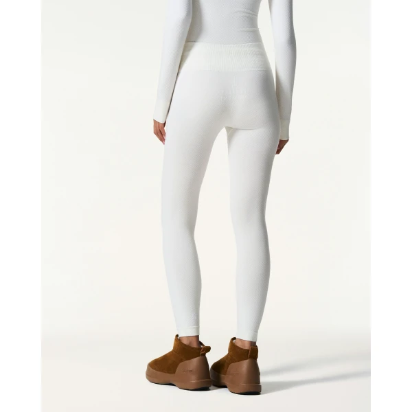 Perfect Moment Seamless Thermal Legging in Snow White, view 4 | Leggings | Luxury Shoes 