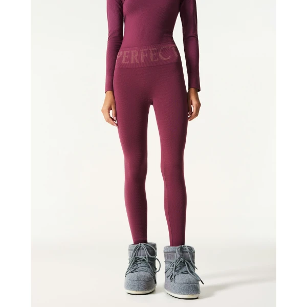 Perfect Moment Seamless Thermal Legging in Wine, view 3 | Leggings | Luxury Shoes 