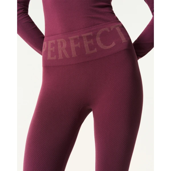 Perfect Moment Seamless Thermal Legging in Wine, view 4 | Leggings | Luxury Shoes 