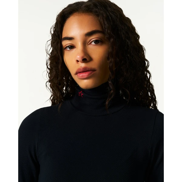 Perfect Moment Seamless Thermal Top in Black, view 3 | Long Sleeve | Luxury Shoes 