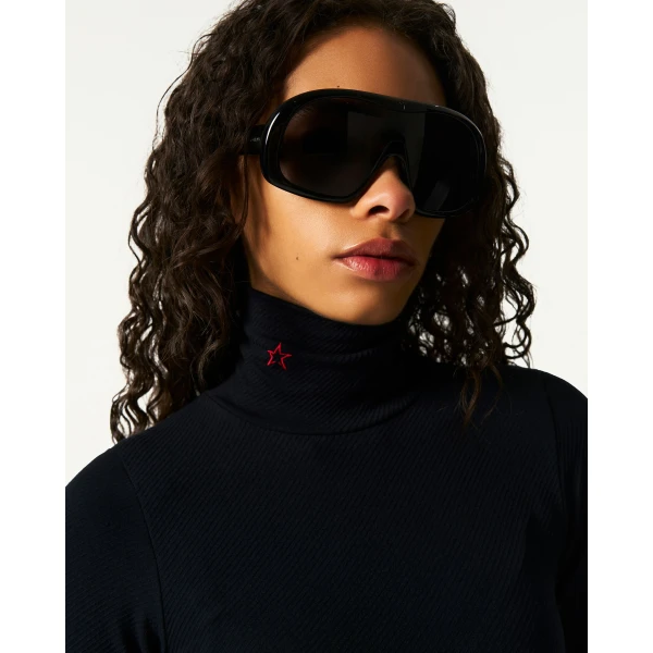 Perfect Moment Seamless Thermal Top in Black, view 4 | Long Sleeve | Luxury Shoes 