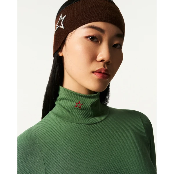 Perfect Moment Seamless Thermal Top in Dark Green, view 5 | Long Sleeve | Luxury Shoes 