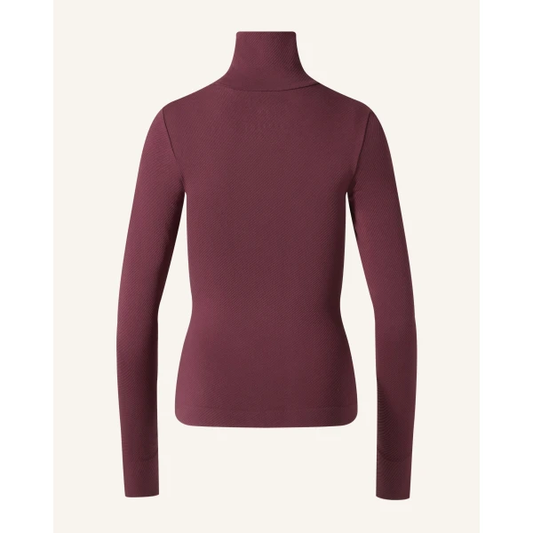 Perfect Moment Seamless Thermal Top in Wine, view 5 | Long Sleeve | Luxury Shoes 