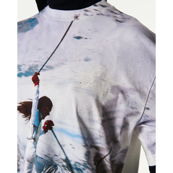 Perfect Moment Sloan Printed Tee in White, view 5 | T-shirts | Luxury Shoes 