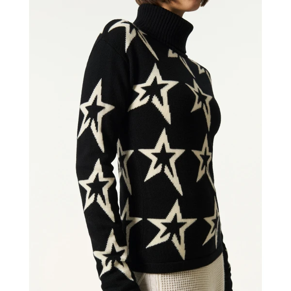 Perfect Moment Star Dust Merino Wool Sweater in Black, view 5 | Sweaters | Luxury Shoes 