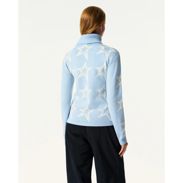Perfect Moment Star Dust Merino Wool Sweater in Cloud Blue, view 3 | Sweaters | Luxury Shoes 