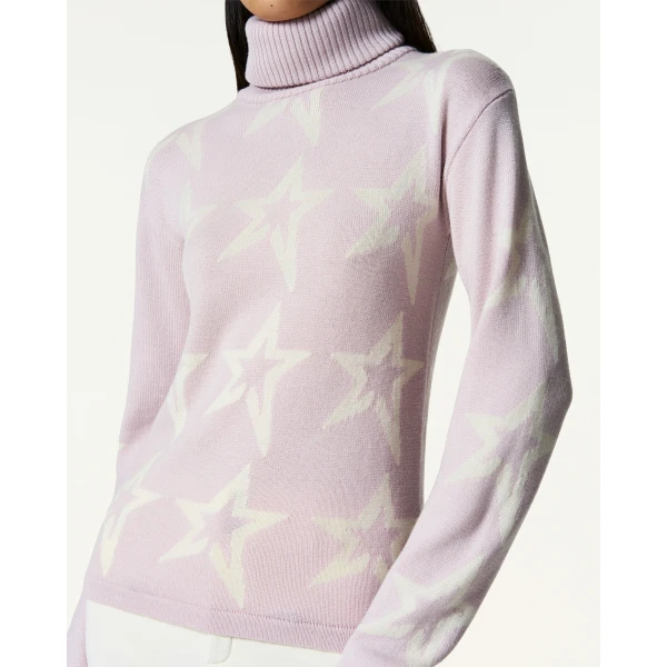 Perfect Moment Star Dust Merino Wool Sweater in Oyster Pink, view 4 | Sweaters | Luxury Shoes 