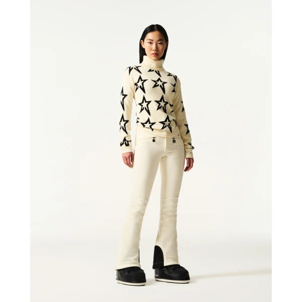Perfect Moment Star Dust Merino Wool Sweater in White, view 2 | Sweaters | Luxury Shoes 