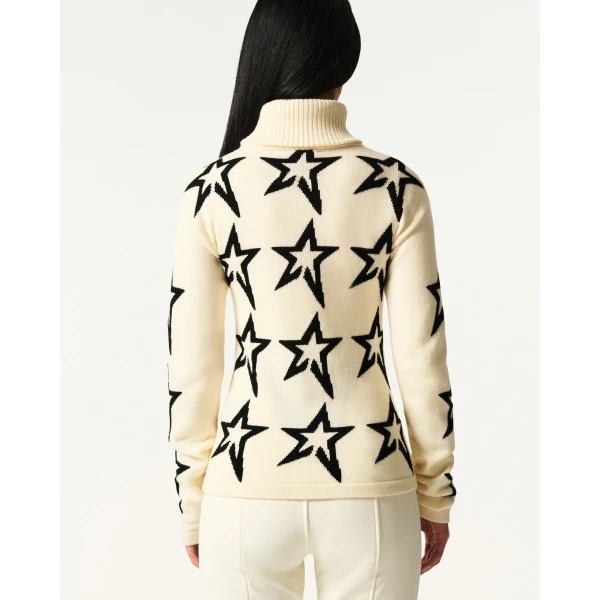 Perfect Moment Star Dust Merino Wool Sweater in White, view 5 | Sweaters | Luxury Shoes 