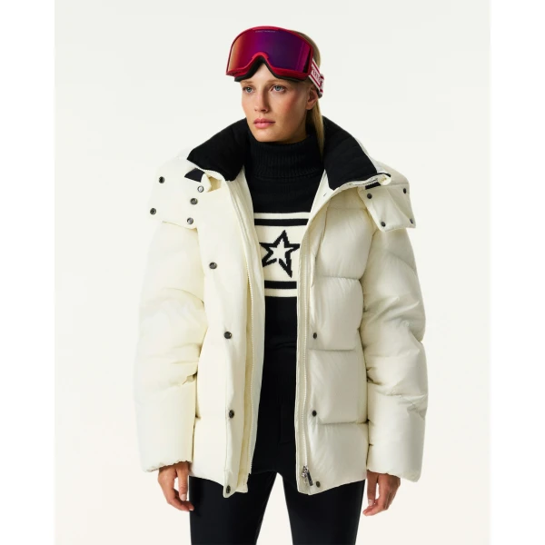 Perfect Moment Supernova Down Parka Jacket in Snow White, view 3 | Jackets | Luxury Shoes 