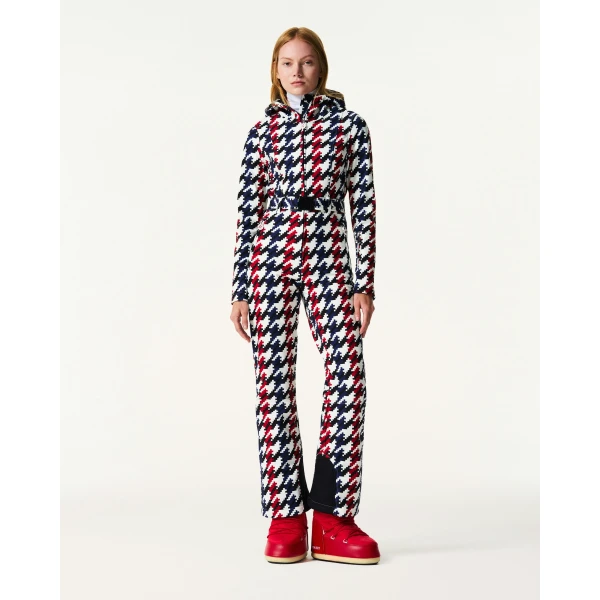 Perfect Moment Tignes Ski Suit in Houndstooth, view 2 | Jumpsuit | Luxury Shoes 