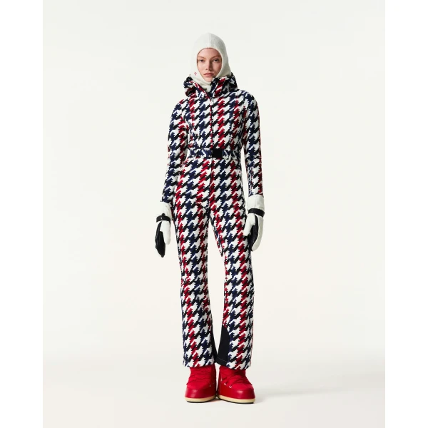 Perfect Moment Tignes Ski Suit in Houndstooth, view 3 | Jumpsuit | Luxury Shoes 
