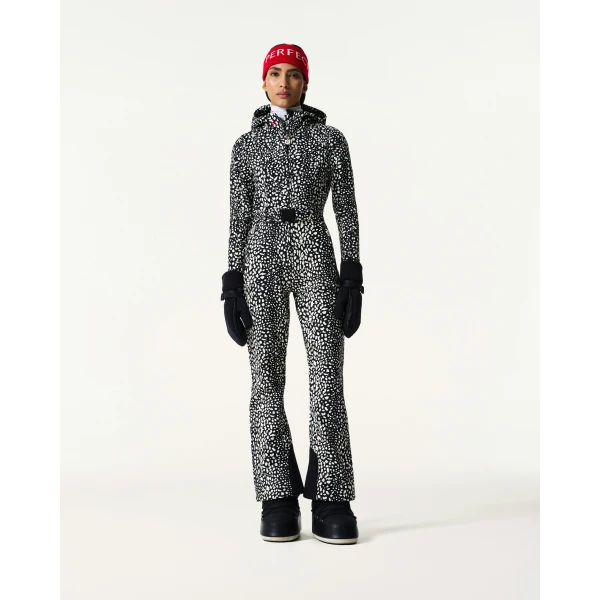 Perfect Moment Tignes Ski Suit in Snow Leopard, view 2 | Jumpsuit | Luxury Shoes 