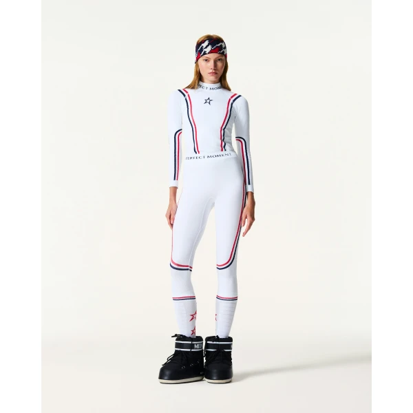 Perfect Moment UYN x Perfect Moment Ski Team Legging in White, view 2 | Leggings | Luxury Shoes 