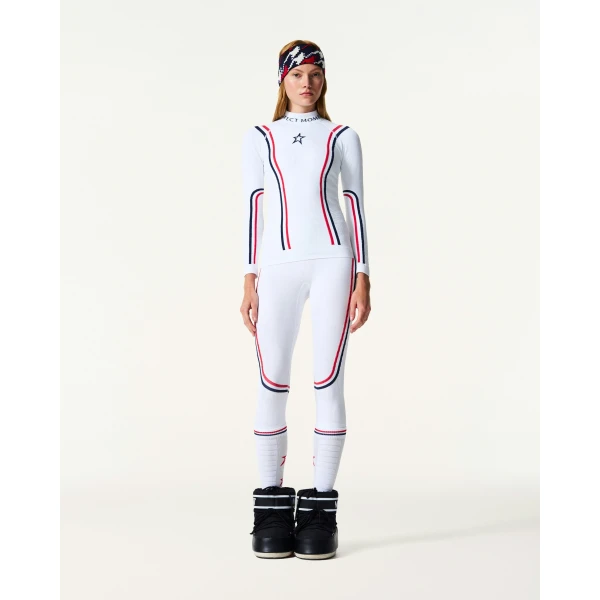 Perfect Moment UYN x Perfect Moment Ski Team Top in White, view 2 | Long Sleeve | Luxury Shoes 