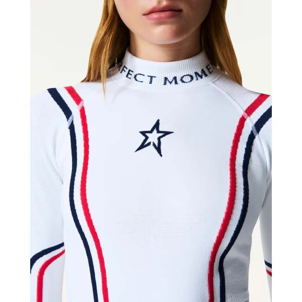 Perfect Moment UYN x Perfect Moment Ski Team Top in White, view 3 | Long Sleeve | Luxury Shoes 