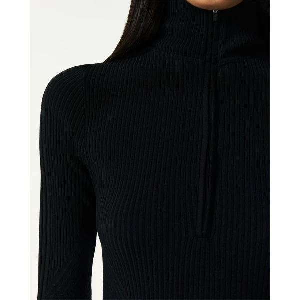 Perfect Moment Wool Blend Base Layer Bodysuit in Black, view 4 | Bodysuit | Luxury Shoes 