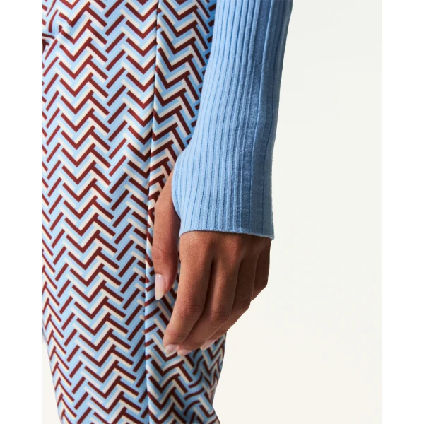 Perfect Moment Wool Blend Base Layer Bodysuit in Cloud Blue, view 5 | Bodysuit | Luxury Shoes 