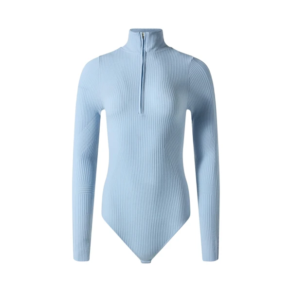Perfect Moment Wool Blend Base Layer Bodysuit in Cloud Blue | Bodysuit | Luxury Shoes 