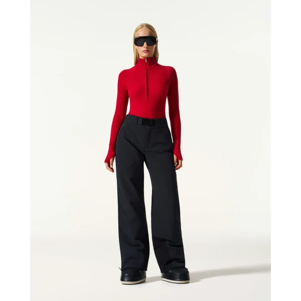Perfect Moment Wool Blend Base Layer Bodysuit in Red, view 2 | Bodysuit | Luxury Shoes 
