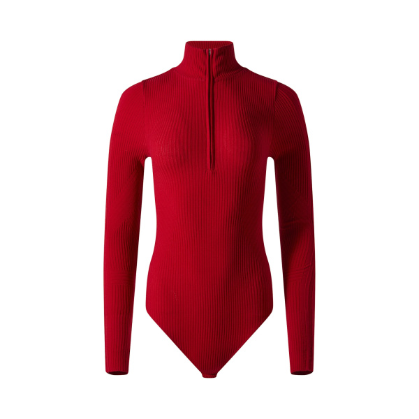 Perfect Moment Wool Blend Base Layer Bodysuit in Red | Bodysuit | Luxury Shoes 