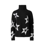 Perfect Moment Wool Cable Star Turtleneck Sweater in Black | Turtlenecks | Luxury Shoes 