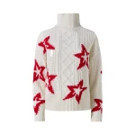 Perfect Moment Wool Cable Star Turtleneck Sweater in Cream | Turtlenecks | Luxury Shoes 