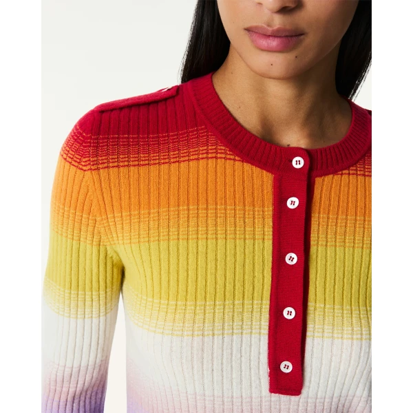 Perfect Moment Wool & Cashmere Rainbow Knit Top in Rainbow, view 4 | Sweaters | Luxury Shoes 
